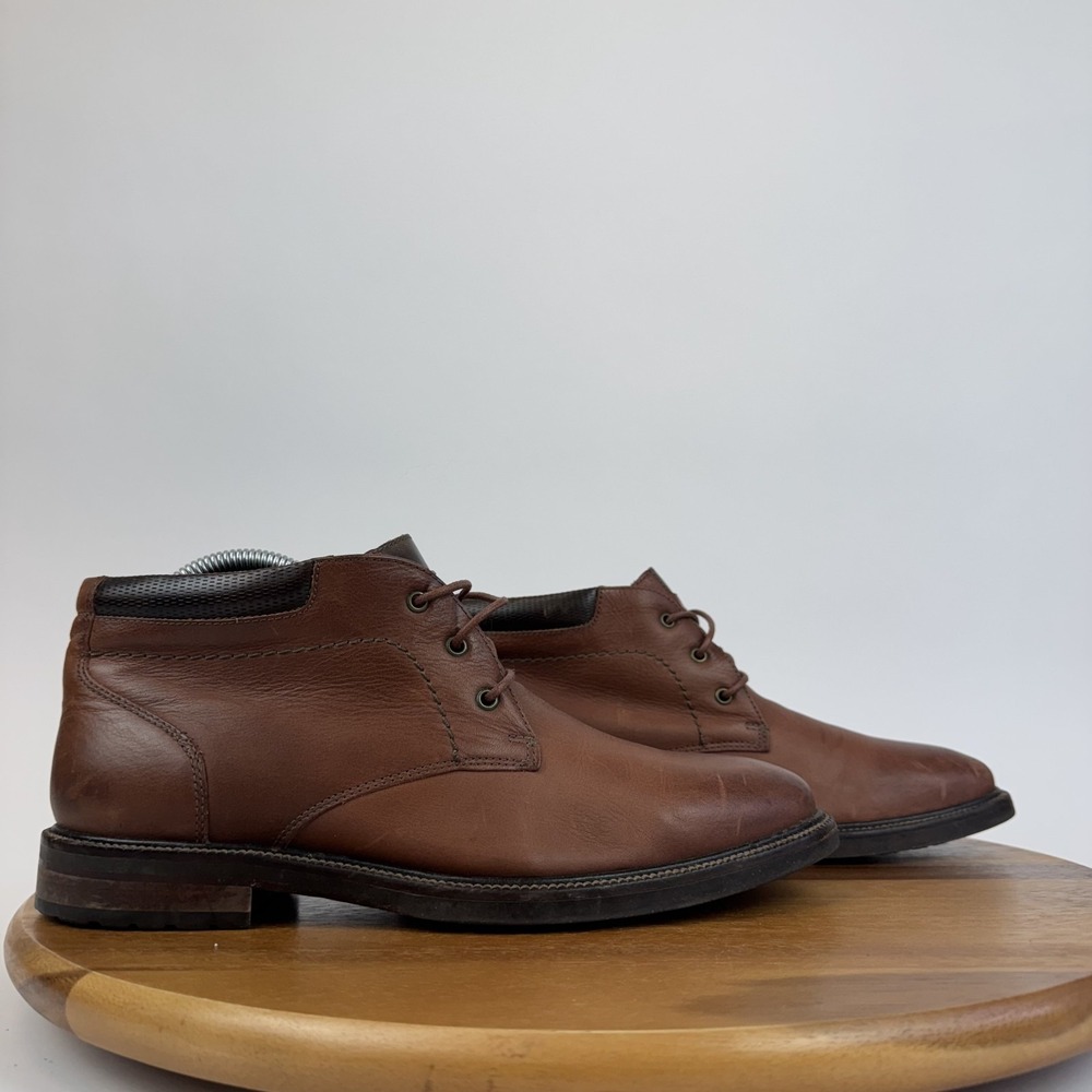 Mens Johnston & Murphy 1850 Brown Leather Formal Chukka Ankle Boots Size 8 M GUC